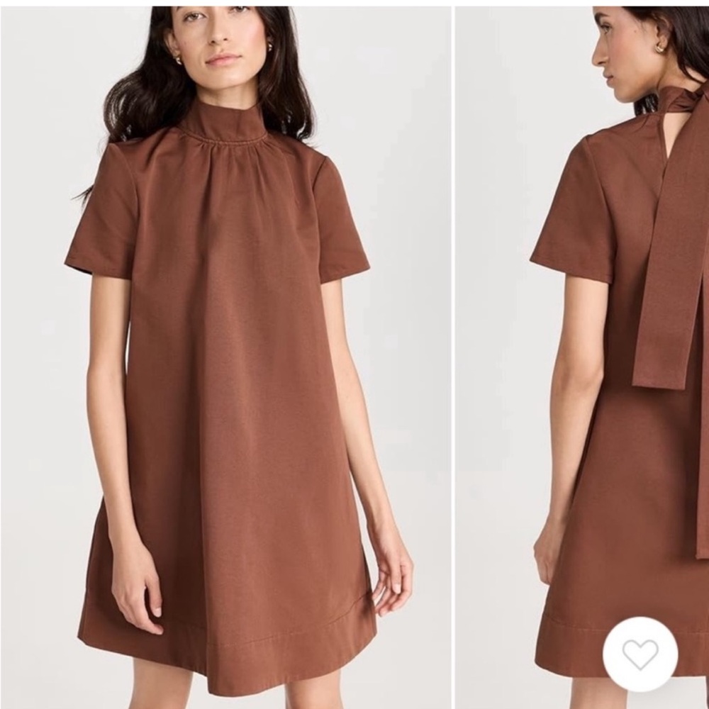 STAUD MINI ILANA DRESS - BROWN - SIZE XS